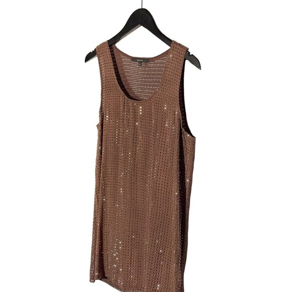 Gucci Brown Metallic Studs Embellished Silk Tank Top - Picture 2 of 8